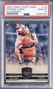 2009-10 Panini Court Kings Autograph #129 Stephen Curry Signed Rookie Card (#624/649) - PSA GEM MT 10